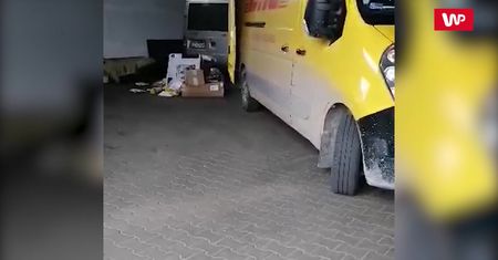 Kurier DHL rzuca paczkami