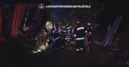 Wypadek autokaru na Węgrzech. Jest nagranie z akcji ratowniczej