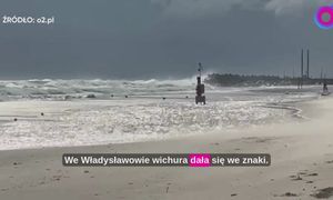 Wichura we Władysławowie. Budka ratowników w morzu. Mamy nagranie