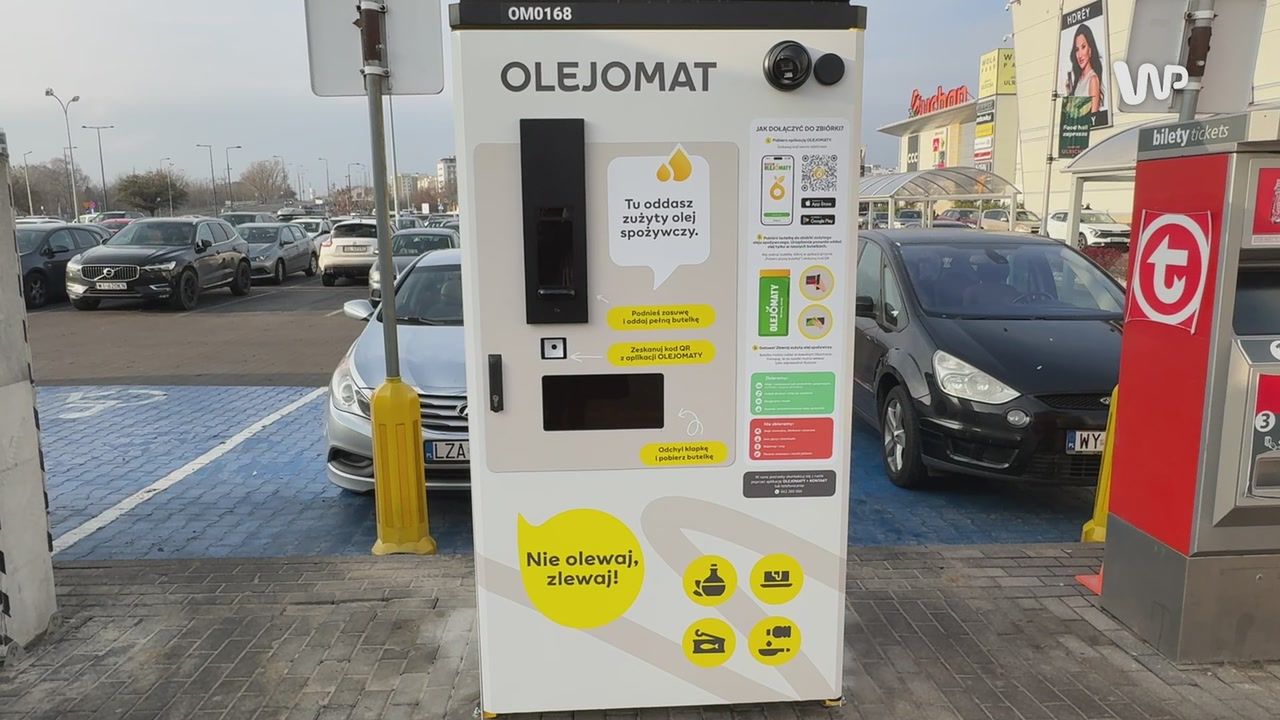 Pierwsza taka maszyna w Warszawie. Zbiera zużyty olej