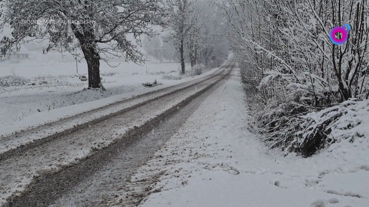 Atak zimy w Małopolsce. Aż chwyciła za telefon i zaczęła nagrywać