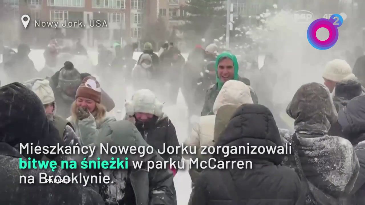 Zimowe szaleństwo w Nowym Jorku. Mieszkańcy zorganizowali bitwę na śnieżki