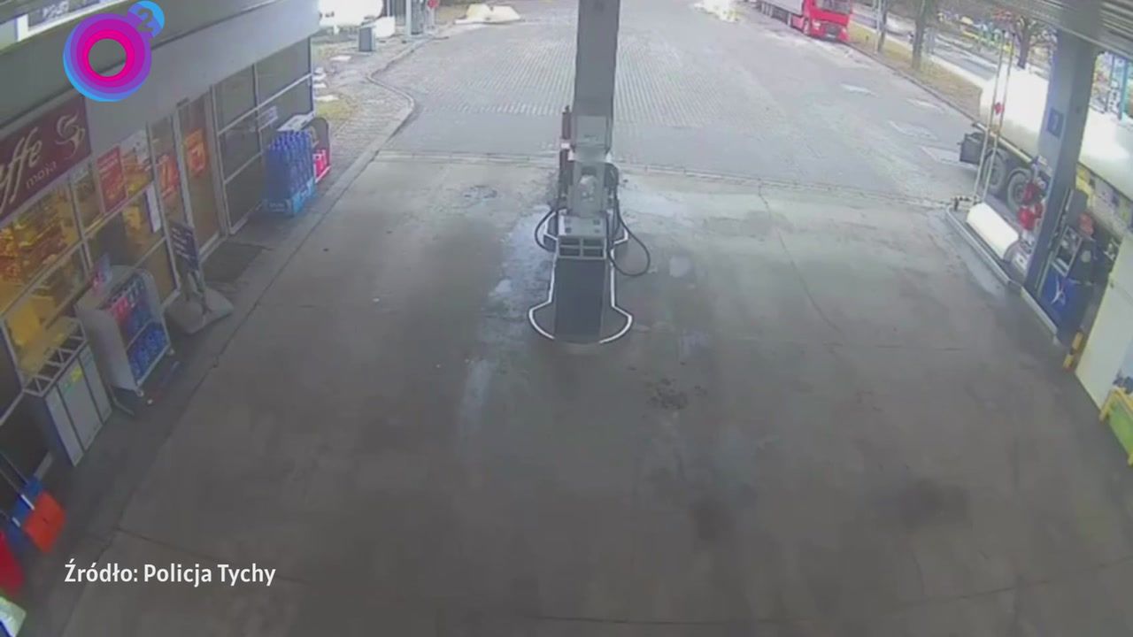 Nagranie ze stacji benzynowej. Powalił uzbrojonego napastnika