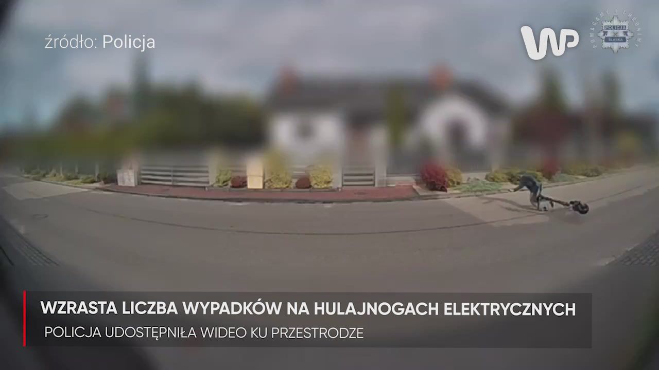 Niebezpieczne wypadki na hulajnogach. Policja udostępniła nagranie