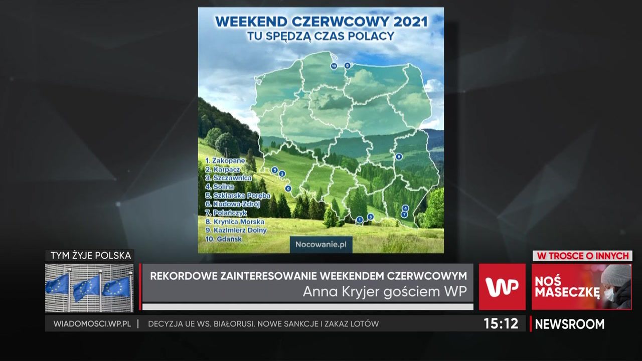 Długi weekend czerwcowy 2021. Najpopularniejsze kierunki turystyczne w Polsce