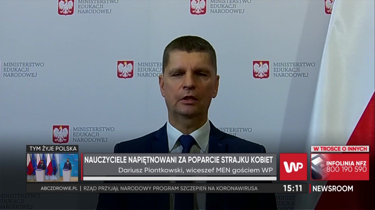 Karanie nauczycieli za obecność na Strajku Kobiet. Piontkowski mówi, jakie jest jego zdanie na ten temat