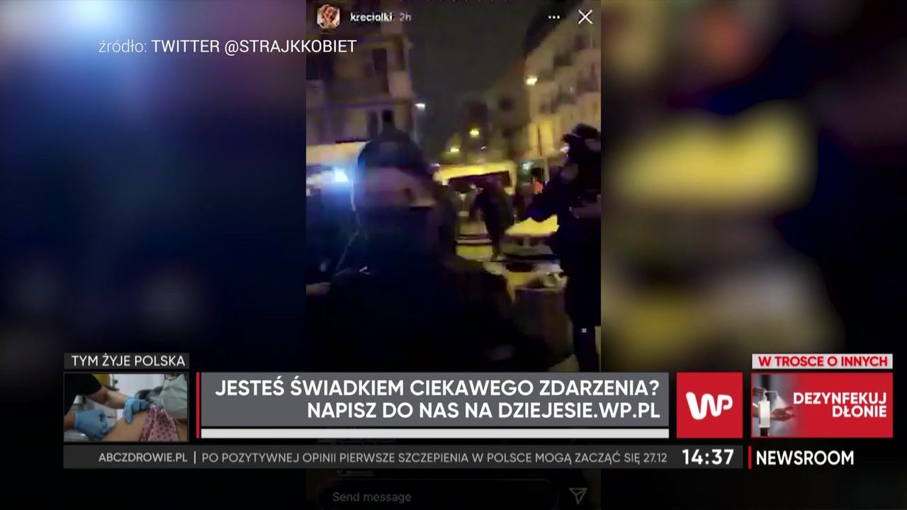 Czy policja przeprosi za złamanie kobiecie  ręki na Strajku? Rzecznik KGP komentuje