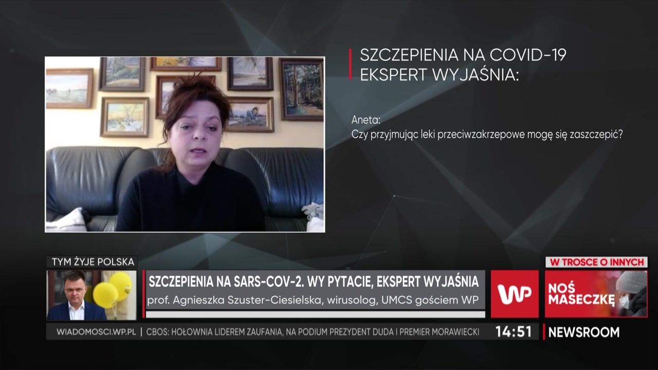 Czy szczepionka przeciwko COVID-19 jest bezpieczna przy zażywaniu innych leków? Prof. Szuster-Ciesielska odpowiada (WIDEO)