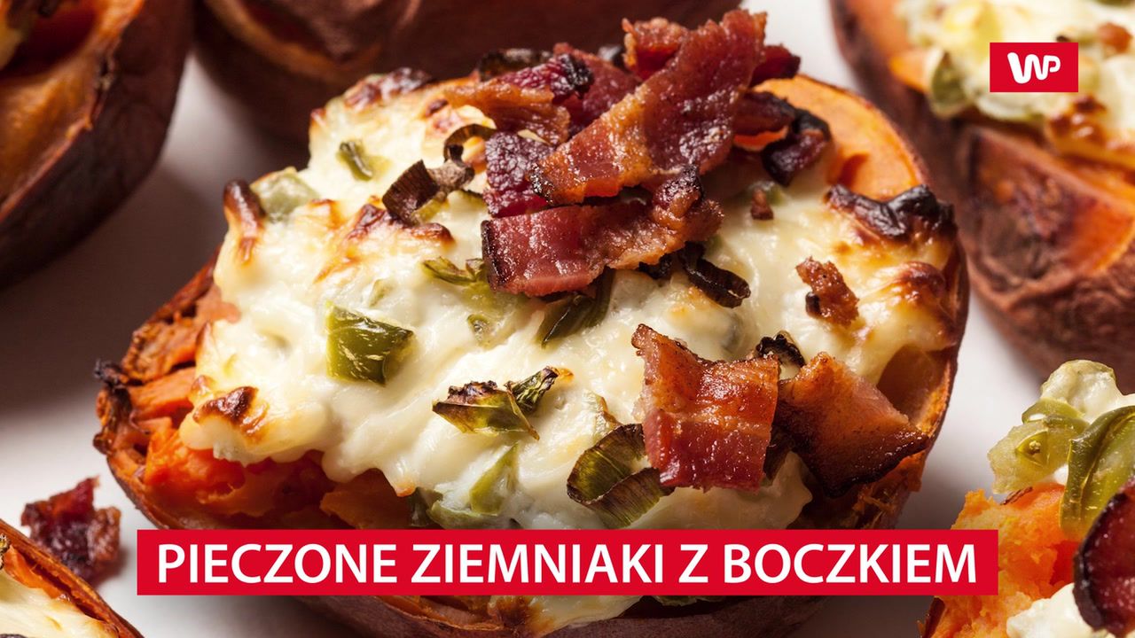 Pieczone ziemniaki z boczkiem
