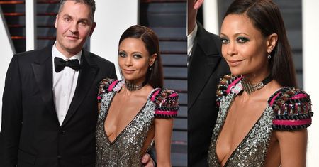 Przeraźliwie chuda Thandie Newton w kusej kreacji
