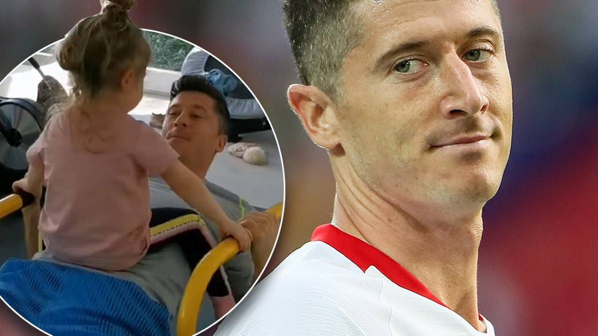 Robert Lewandowski i Klara ćwiczą razem