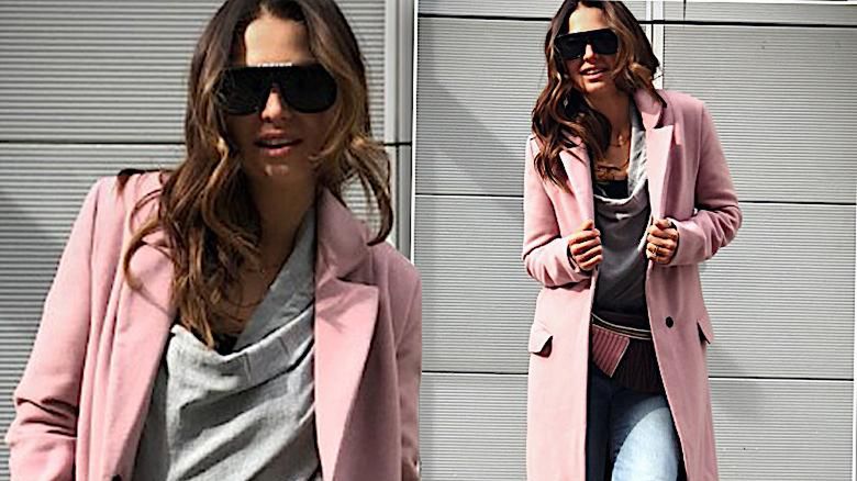 Anna Lewandowska w różowym płaszczu BeSmart