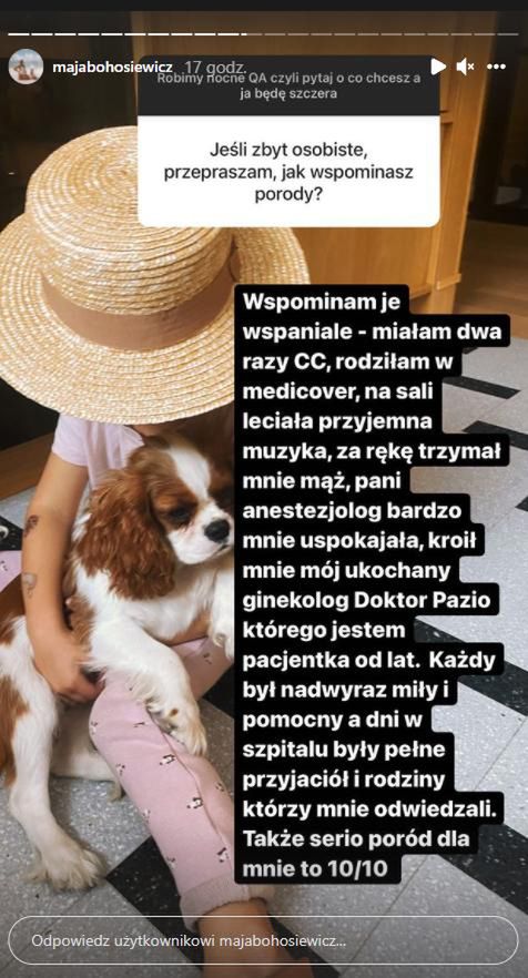 Skrin z InstaStories Mai Bohosiewicz