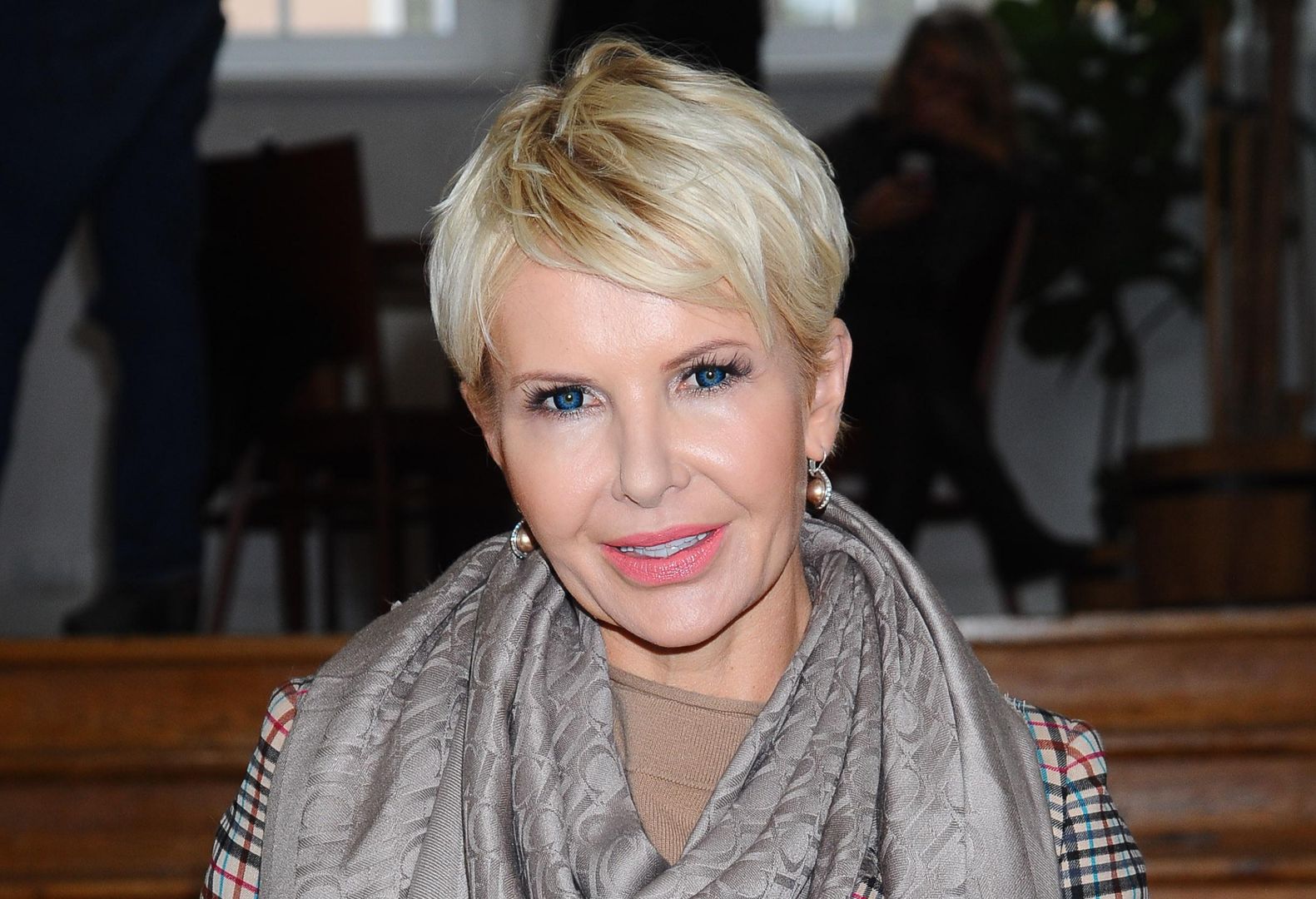 Joanna Racewicz na pokazie Łukasza Jemioła