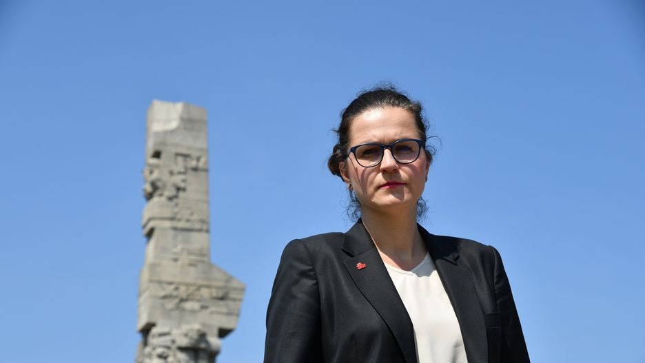 Aleksandra Dulkiewicz na Westerplatte.