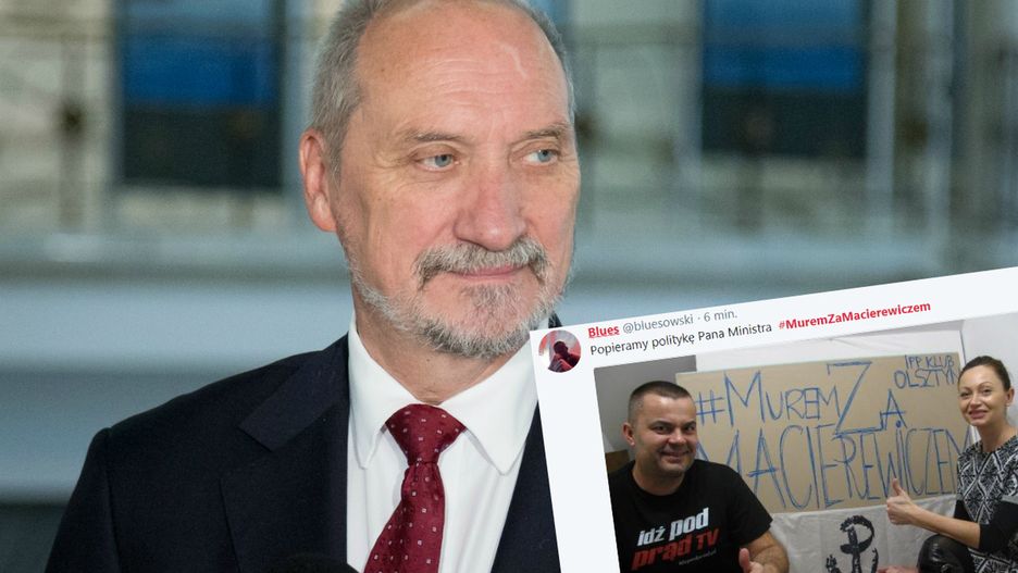 Internauci popierający Antoniego Macierewicza publikują zdjęcia z hasztagiem #MuremZaMacierewiczem