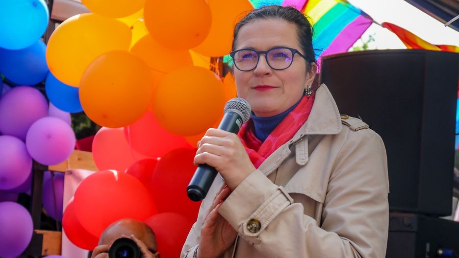 Aleksandra Dulkiewicz (prezydent Gdańska) podczas Marszu Równości