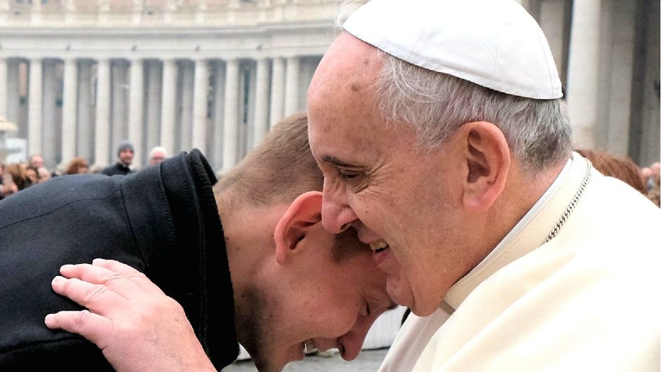 Grzegorz Polakiewicz jest człowiekiem wielkiej wiary. Na zdjęciu z papieżem Franciszkiem