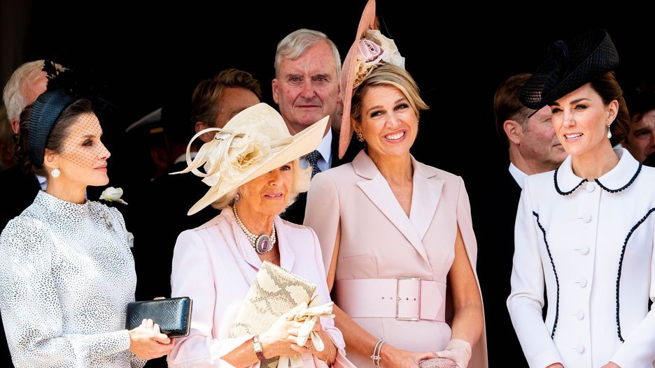 Od lewej: Królowa Hiszpanii Letizia, Camilla, Królowa Niderlandów Maksyma i Księżna Kate