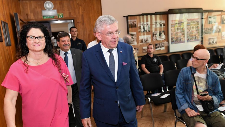 Na spotkaniu w Gdyni Stanisławowi Karczewskiemu towarzyszyła Dorota Arciszewska-Mielewczyk