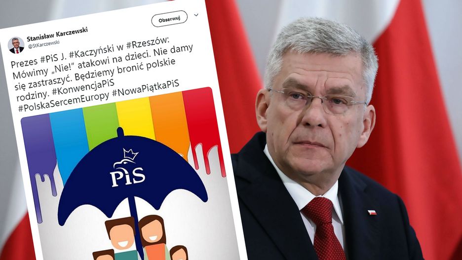 Marszałek Senatu Stanisław Karczewski wrzucił do sieci budzącą kontrowersje grafikę