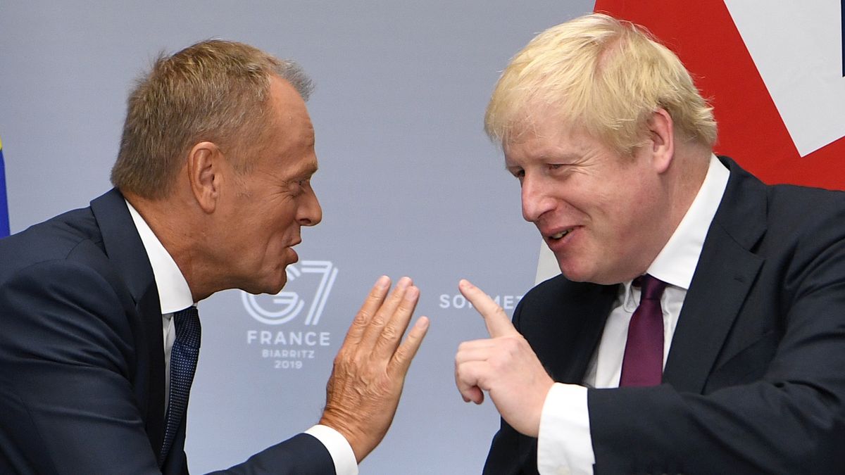 Donald Tusk i brytyjski premier Boris Johnson