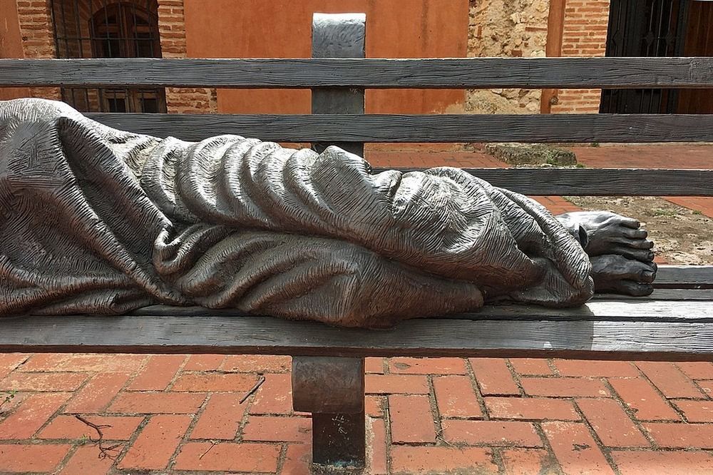 Replika rzeźby "Bezdomny Jezus" w klasztorze dominikanów w Santo Domingo na Dominikanie