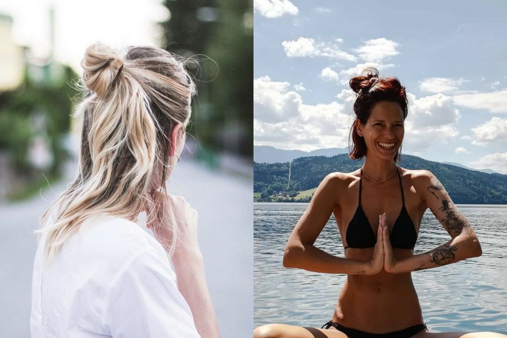 Koczek half bun dla grubszych włosów 