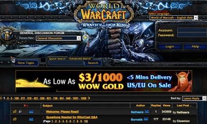 Nietypowa reklama na oficjalnym forum World of Warcraft