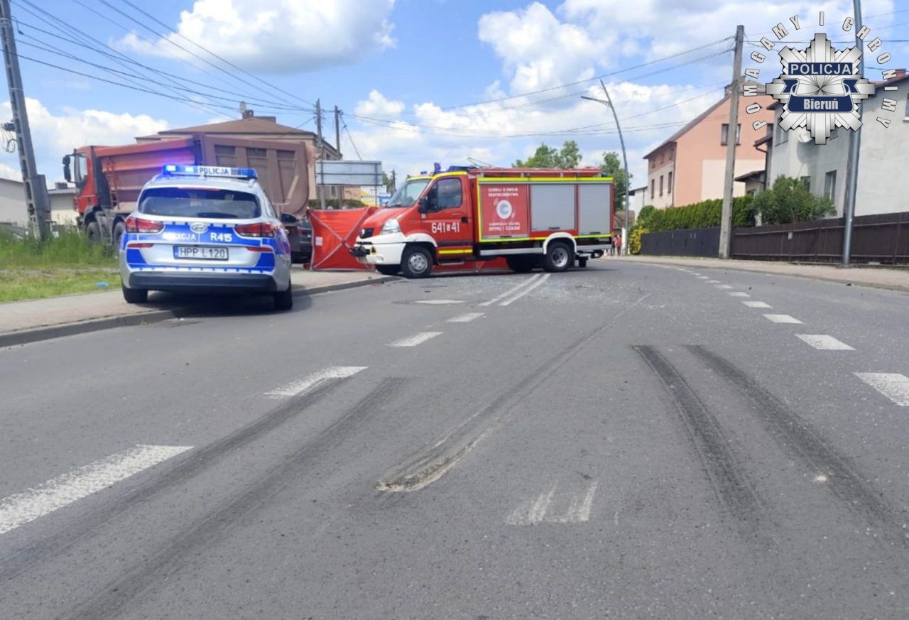 Fot. Licencjodawca. Tragiczny wypadek na skrzyżowaniu w Lędzinach