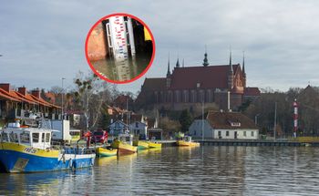 Frombork zalewany. Woda z Zalewu Wiślanego wdziera się do miasta