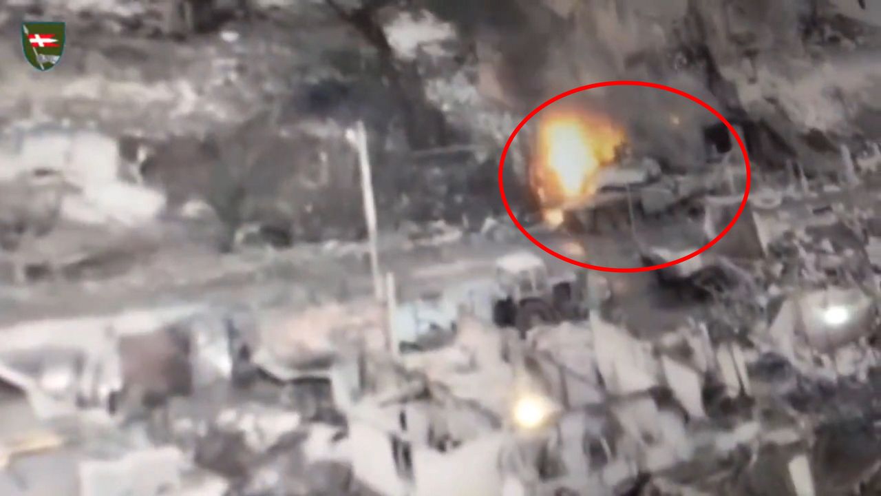 T-90M Proryw zaatakowany przez ukraińskiego drona