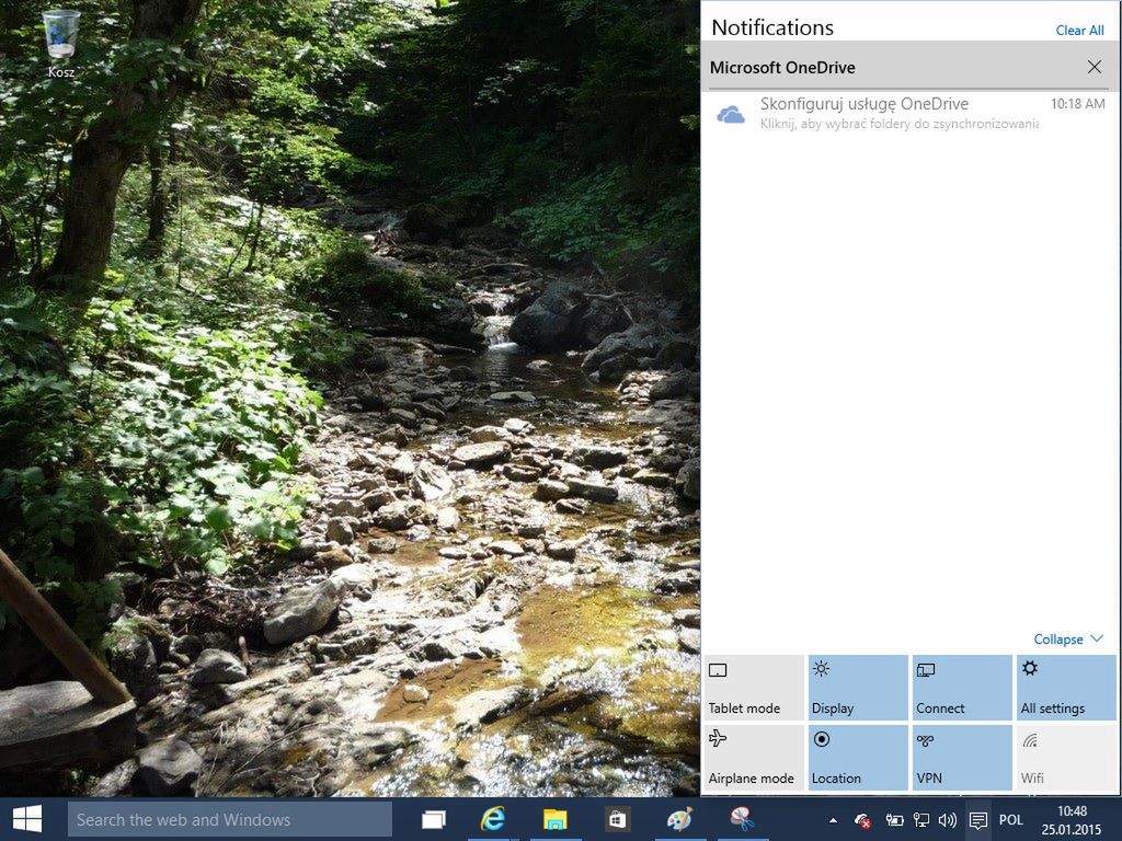 Windows 10 - Centrum akcji