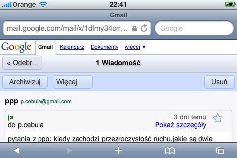 Mobilny Gmail dla iPhone'a 2