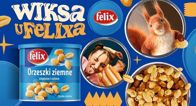 Muzyczne tony reklamują orzeszki Felix