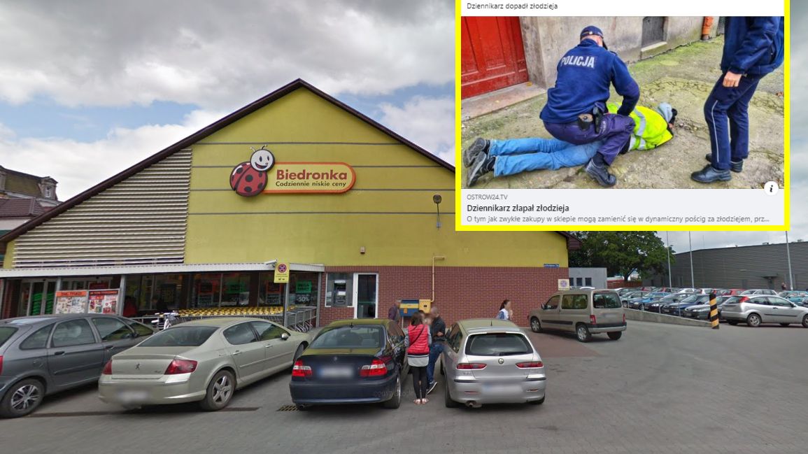 Dziennikarz złapał złodzieja, który próbował ukraść zabawki z Biedronki 