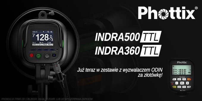 Specjalna oferta firmy Phottix, lampy Indra 360 lub Indra 500 z wyzwalaczem Odin w zestawie 2