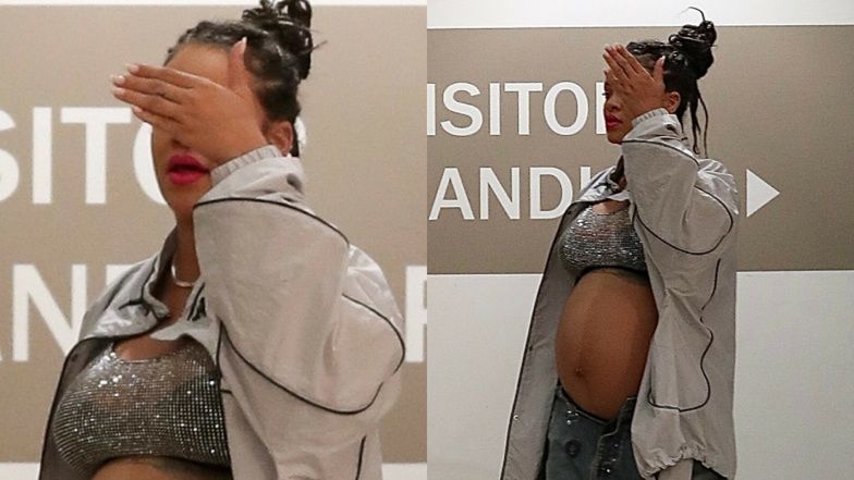 Rihanna zasłania twarz, ale z dumą pokazuje swój ciążowy brzuch (ZDJĘCIA)