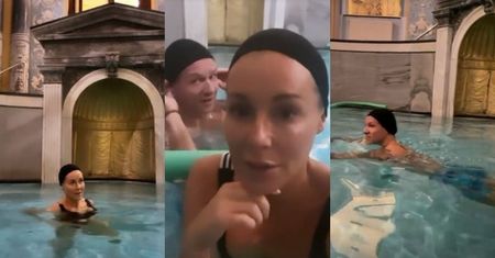 Rusałka Małgorzata Rozenek zażywa leczniczej kąpieli w XVII-wiecznym basenie (ZDJĘCIA)