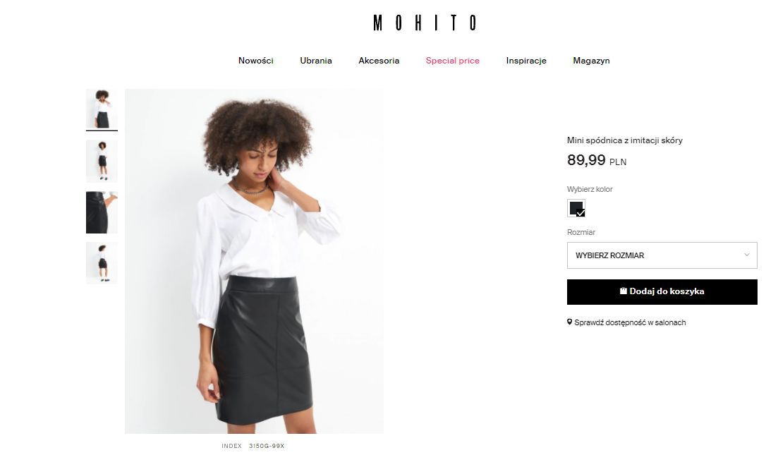 Mohito -  propozycje klasycznych czarnych spódnic