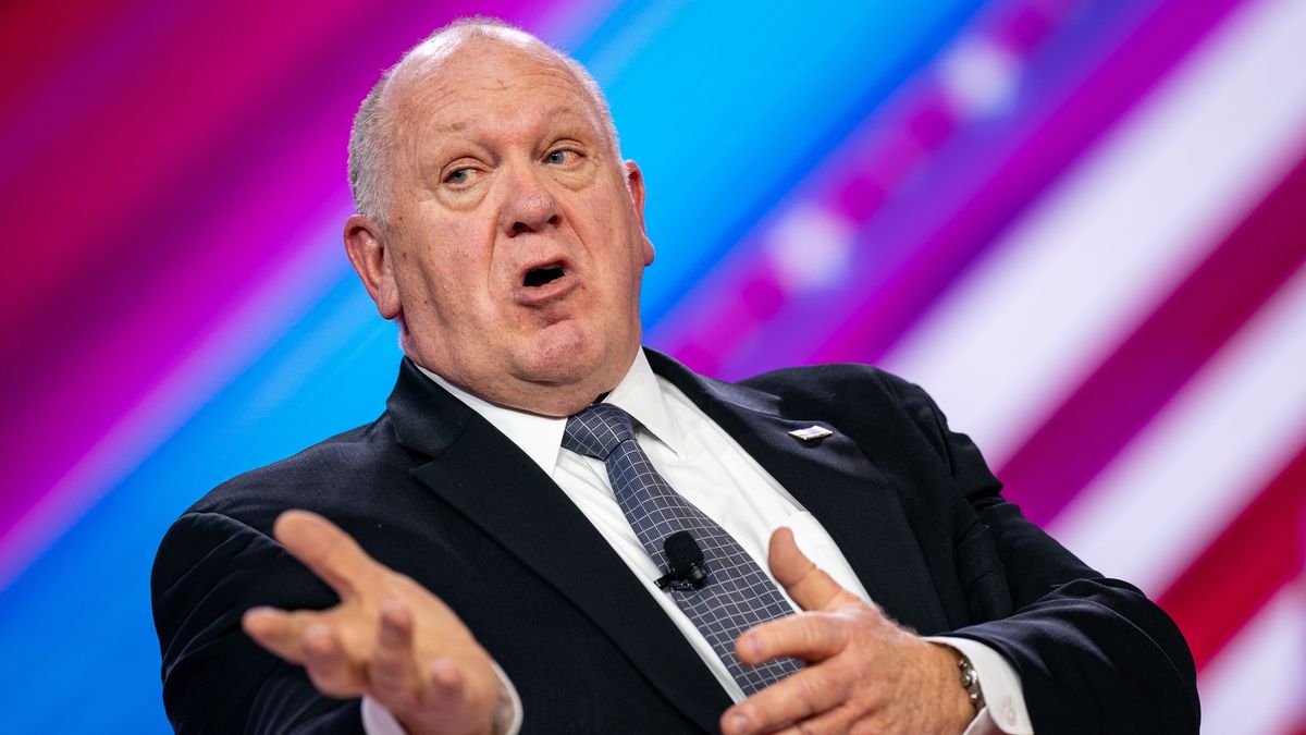 Tom Homan, former acting director of US Immigration & Customs Enforcement (ICE), speaks during the Conservative Political Action Conference (CPAC) in National Harbor, Maryland, US, on Thursday, Feb. 22, 2024. The Conservative Political Action Conference launched in 1974 brings together conservative organizations, elected leaders, and activists. Photographer: Kent Nishimura/Bloomberg via Getty Images