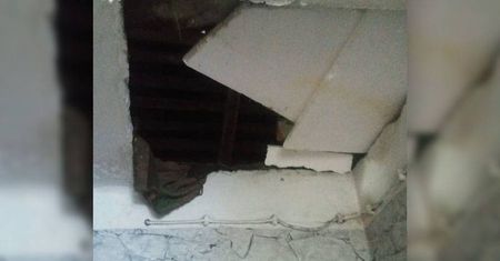 Próbował ukryć się przed policjantami. Sufit nie wytrzymał i spadł ze strychu