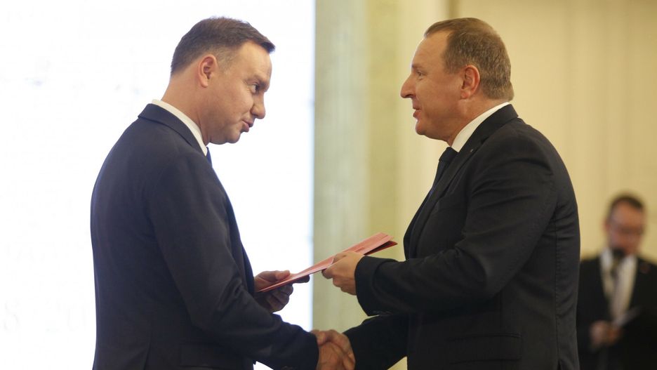 Wrzesień 2017. Nz. prezydent Andrzej Duda i prezes TVP Jacek Kurski