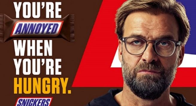 Głodny Jürgen Klopp nie jest sobą w reklamie Snickersa (wideo)