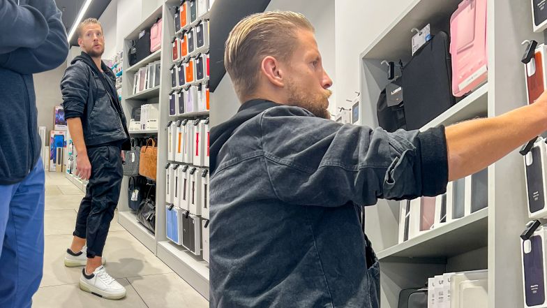 Sebastian Fabijański odbiera z salonu porsche