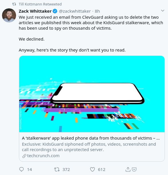 Deweloperzy KidsGuard prosili o usunięcie artykułu