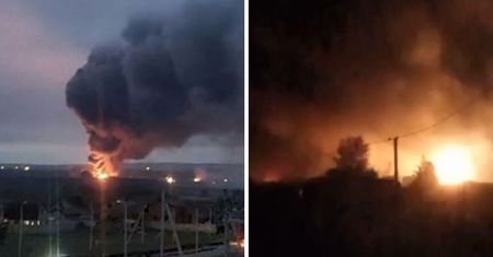 Niespokojna noc w Kursku. Pożar w składzie paliwowym