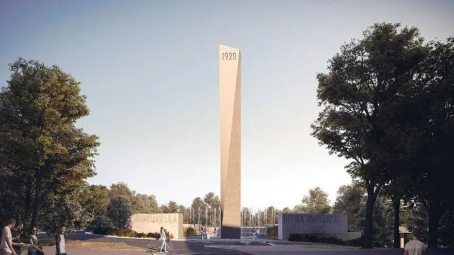 Wizualizacja pomnika Bitwy Warszawskiej 1920 r., który miał stanąć już w 2021 roku na placu Na Rozdrożu. Źródło: Biuro "Niepodległa"