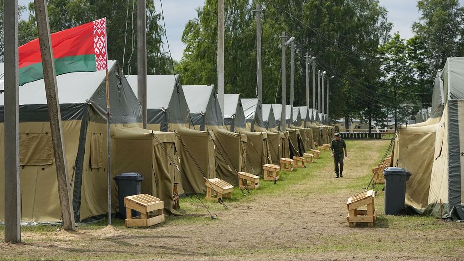 Obóz wojskowy we wsi Tsel na Białorusi