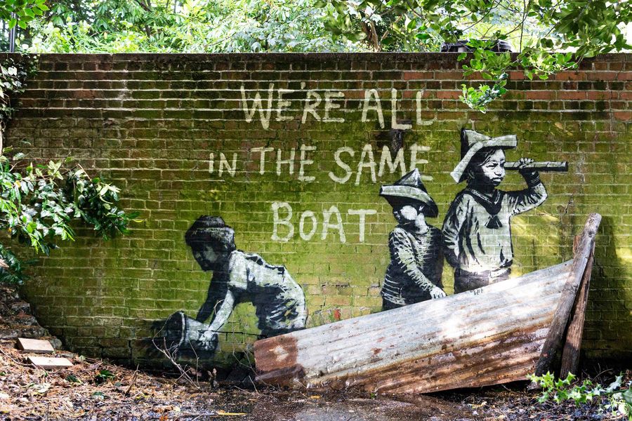 Nowe prace Banksy'ego odkryte w Wielkiej Brytanii 